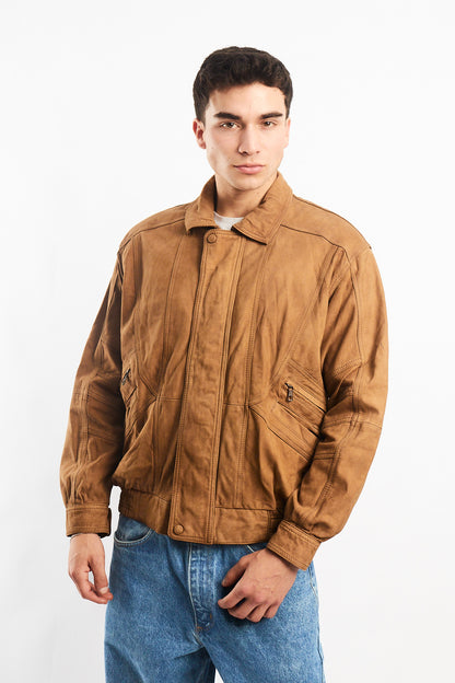Vintage Nobuck Leather Type Aviator Jacket (M)