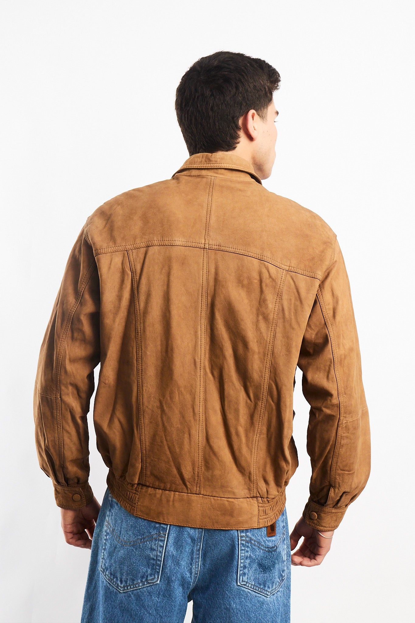 Vintage Nobuck Leather Type Aviator Jacket (M)