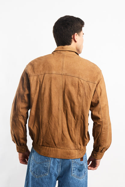 Vintage Nobuck Leather Type Aviator Jacket (M)