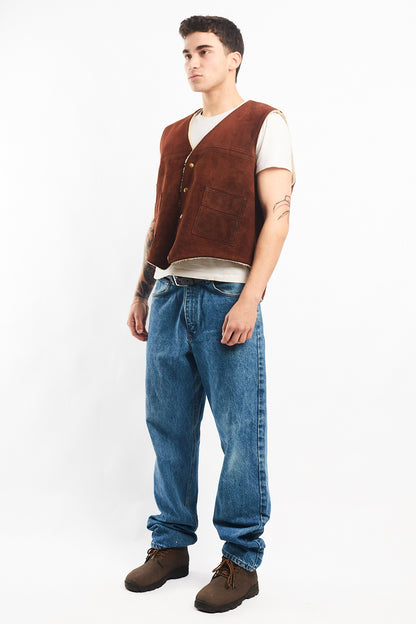Vintage Trailsmaster Leather Sherpa Vest (M/L)