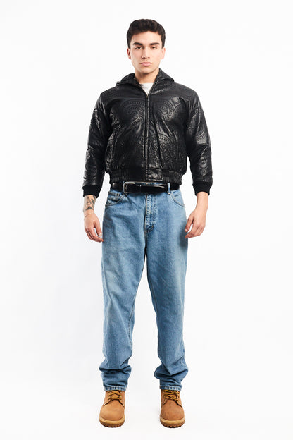 Vintage New York Tribal Vegan Leather Active Jacket (S)