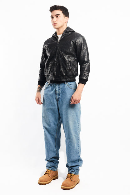 Vintage New York Tribal Vegan Leather Active Jacket (S)