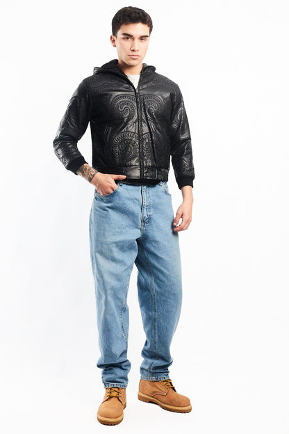 Vintage New York Tribal Vegan Leather Active Jacket (S)