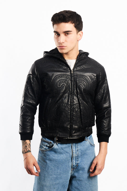Vintage New York Tribal Vegan Leather Active Jacket (S)