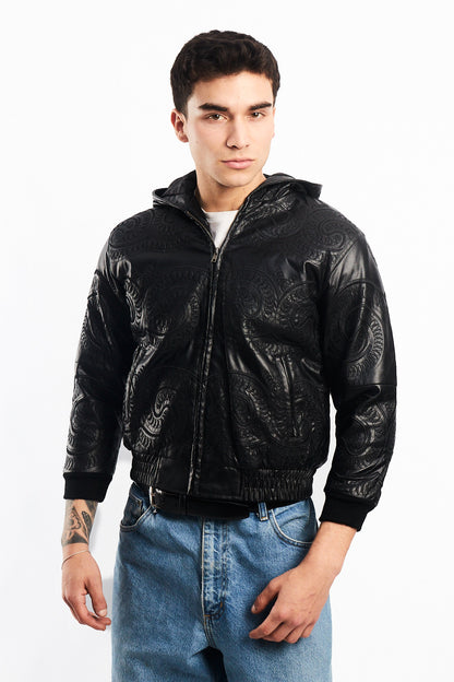 Vintage New York Tribal Vegan Leather Active Jacket (S)