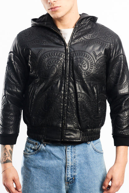 Vintage New York Tribal Vegan Leather Active Jacket (S)