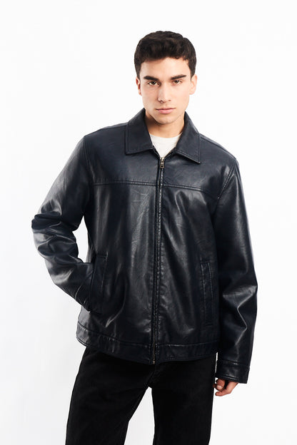 2000 Tommy Hilfiger Vegan Leather Harrington jacket (M/L)