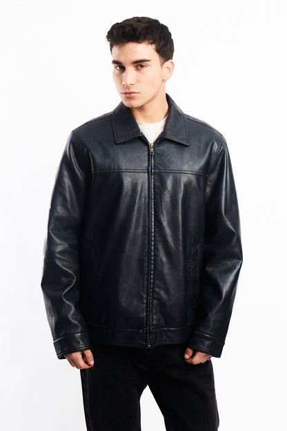 2000 Tommy Hilfiger Vegan Leather Harrington jacket (M/L)