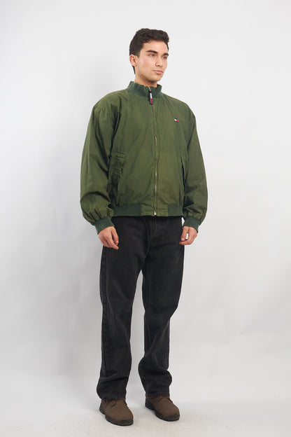 1990 Tommy Hilfiger Green Harrington Bomber Jacket (L/XL)