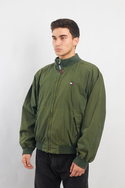 1990 Tommy Hilfiger Green Harrington Bomber Jacket (L/XL)