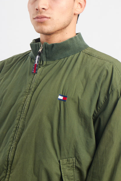 1990 Tommy Hilfiger Green Harrington Bomber Jacket (L/XL)