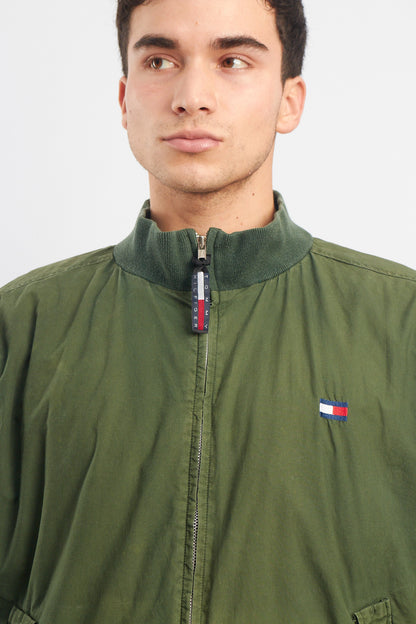 1990 Tommy Hilfiger Green Harrington Bomber Jacket (L/XL)