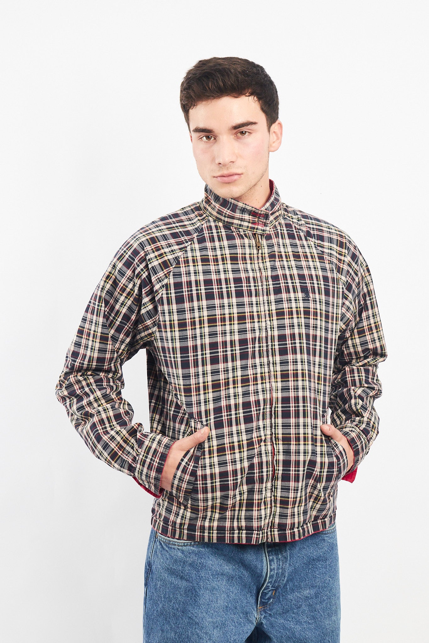 2009 Tommy Hilfiger Reversible Tartan/Salmon Harrington Jacket (M)