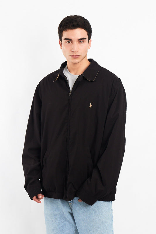 2010 Polo Ralph Lauren Black Bi-Swing Harrington Jacket (XXL)