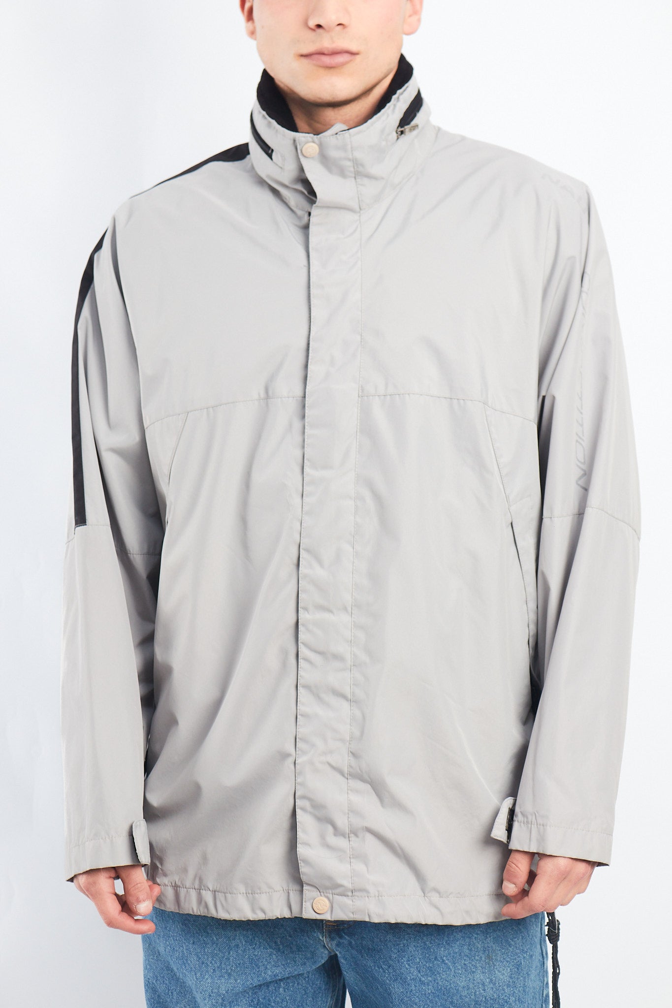 2000 Nautica Competition Gray Impermeable Windbreaker (L/XL)