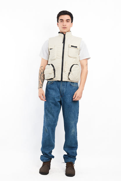 2000 Nautica Jeans Company Puffer Cargo Vest (S/M)