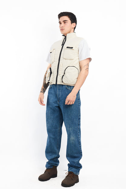 2000 Nautica Jeans Company Puffer Cargo Vest (S/M)
