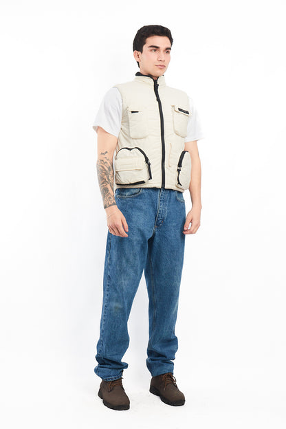 2000 Nautica Jeans Company Puffer Cargo Vest (S/M)