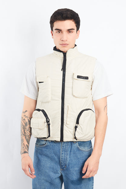 2000 Nautica Jeans Company Puffer Cargo Vest (S/M)