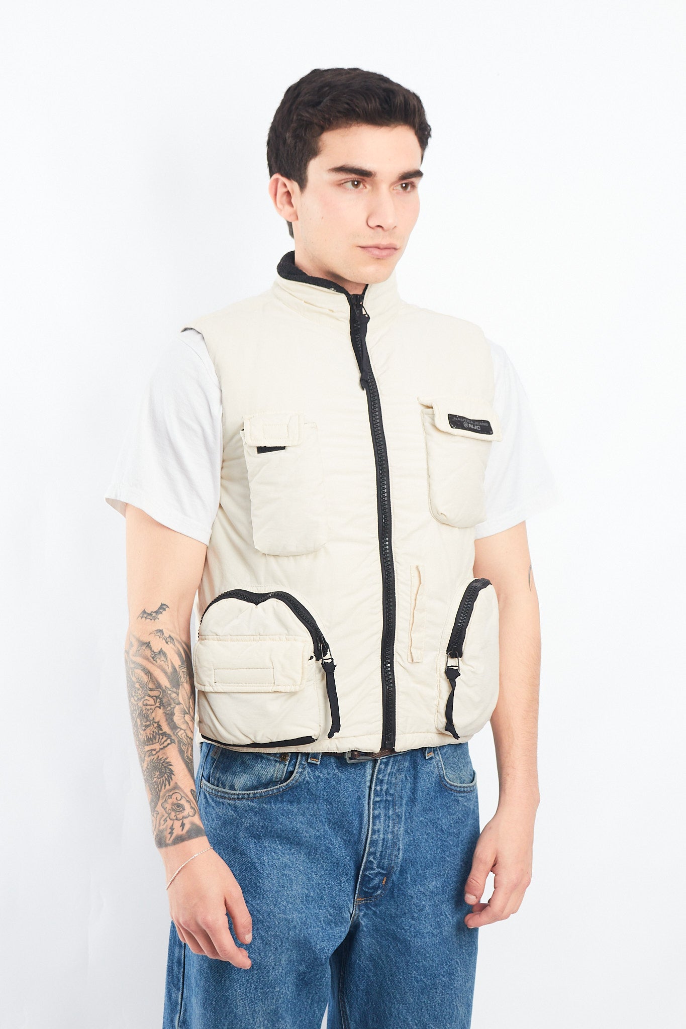 2000 Nautica Jeans Company Puffer Cargo Vest (S/M)