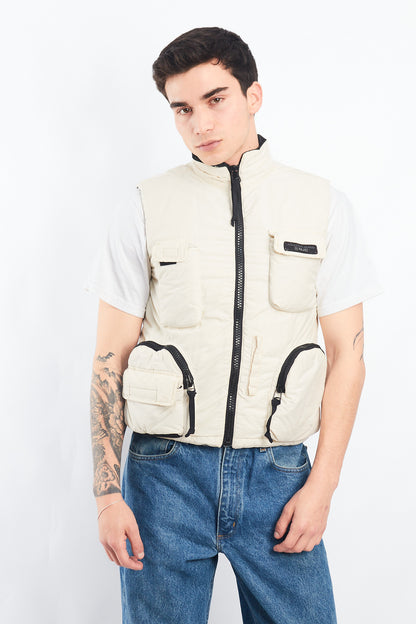 2000 Nautica Jeans Company Puffer Cargo Vest (S/M)