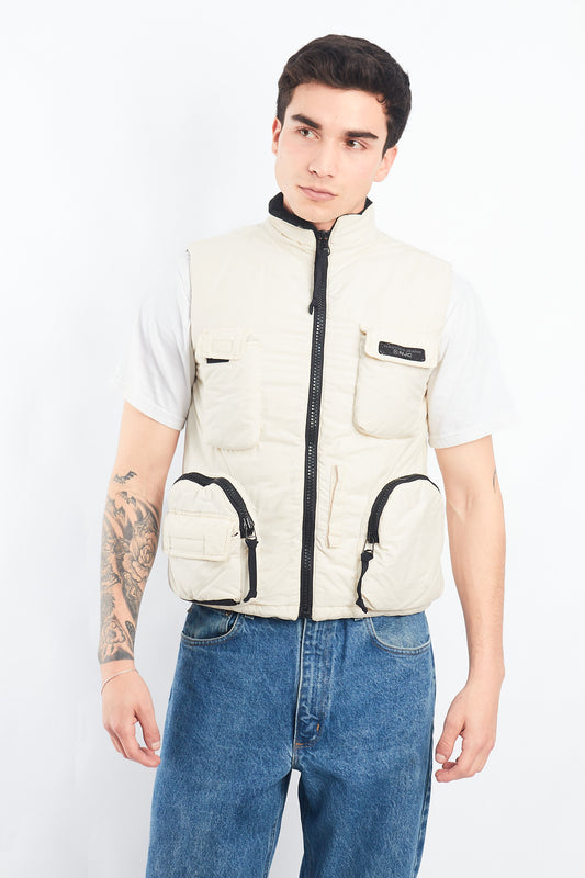 2000 Nautica Jeans Company Puffer Cargo Vest (S/M)