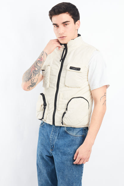 2000 Nautica Jeans Company Puffer Cargo Vest (S/M)