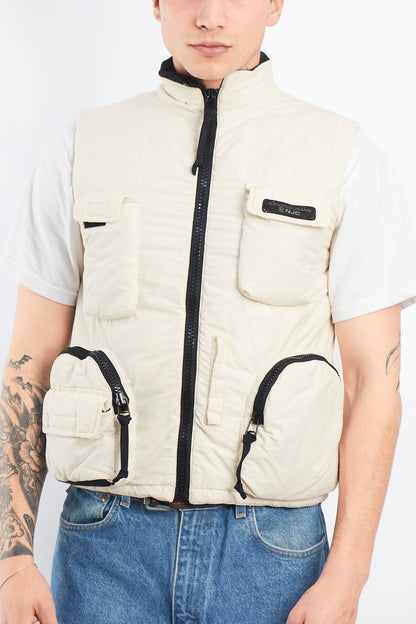 2000 Nautica Jeans Company Puffer Cargo Vest (S/M)