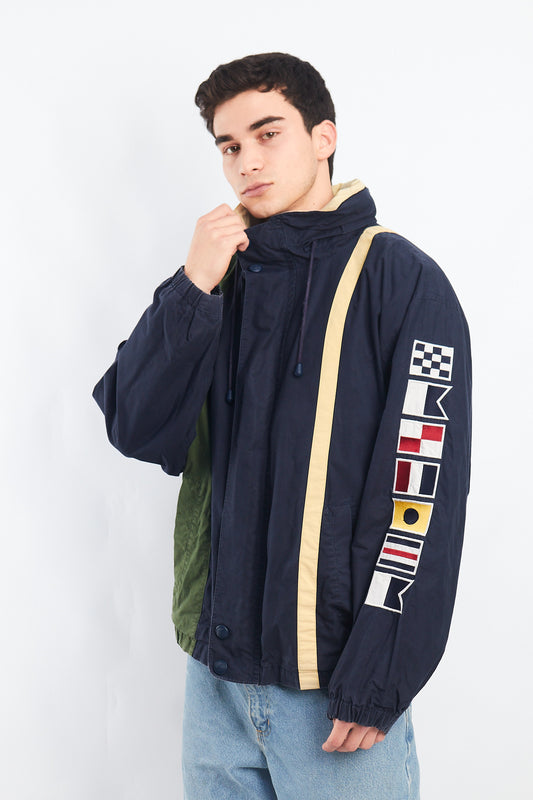 1990 Vintage Nautica Sailing Flags Spell Out Jacket (L)