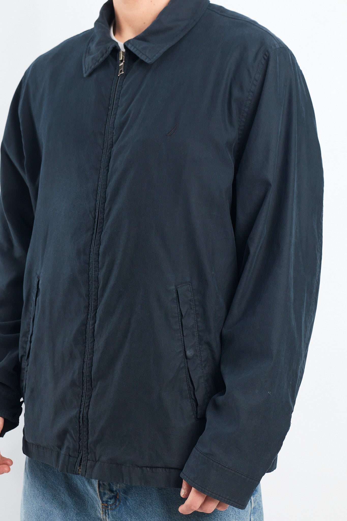 2000 Nautica Navy Harrington Jacket (L/XL)