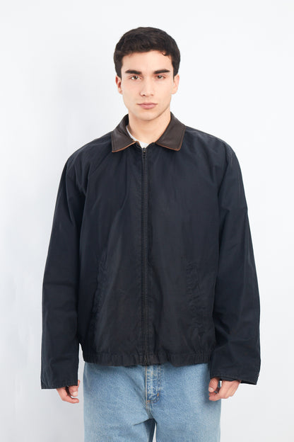 2000 Nautica Leather Collar Harrington Jacket (L)