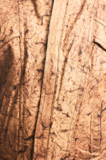 Vintage Camo Leather Bomber Jacket (S/M)