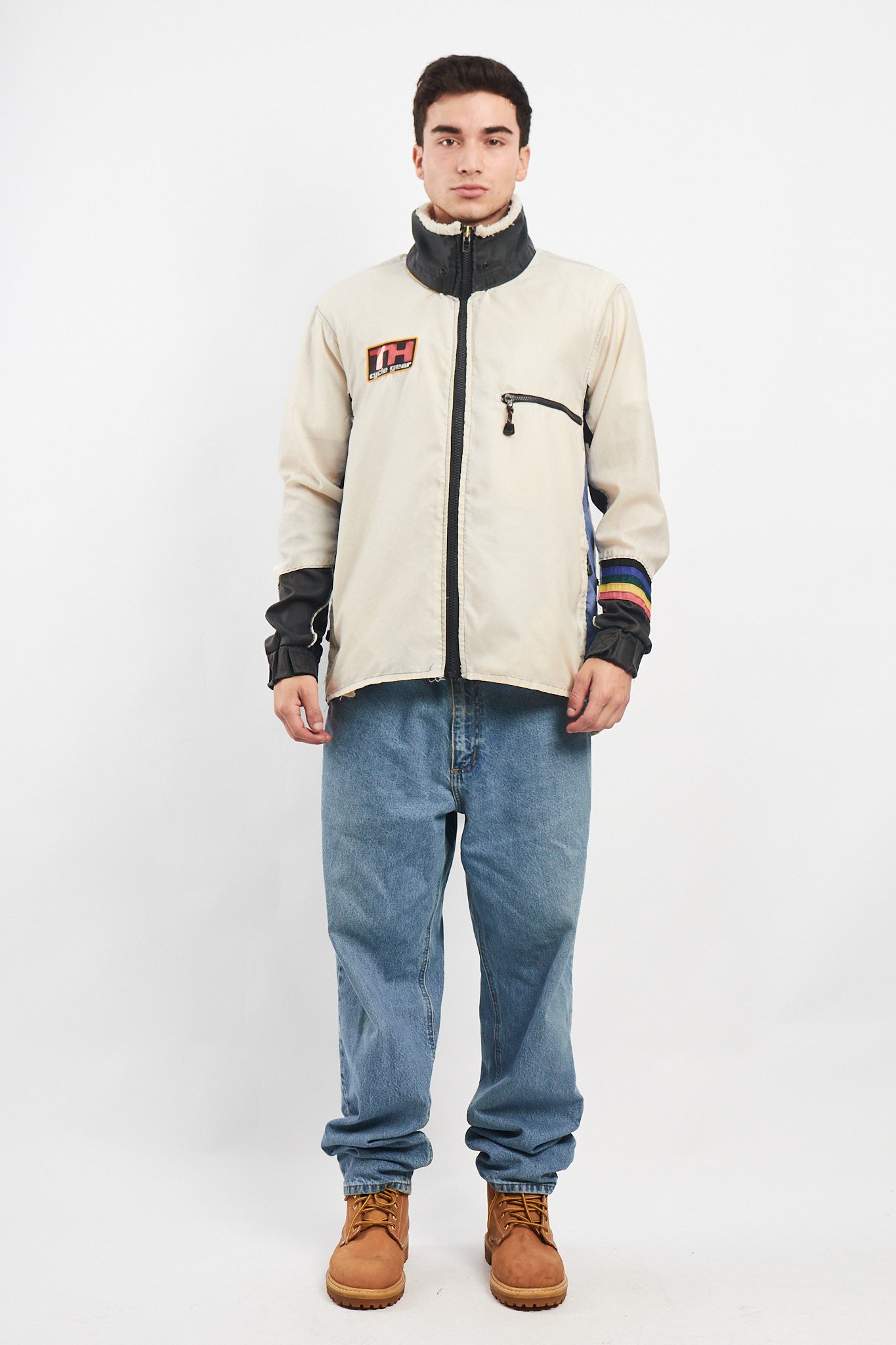 1990 Vintage Tommy Cycle Gear Rainbow Line Jacket (L)