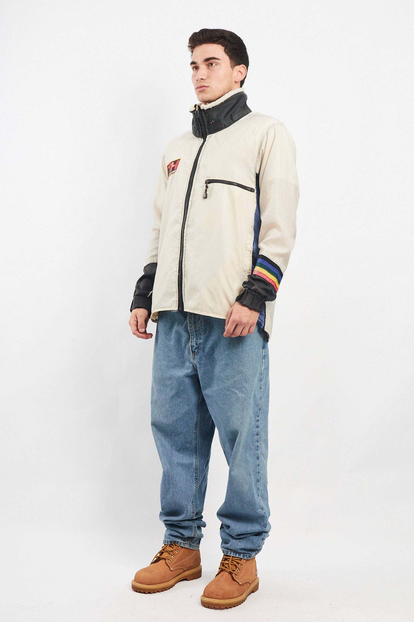 1990 Vintage Tommy Cycle Gear Rainbow Line Jacket (L)