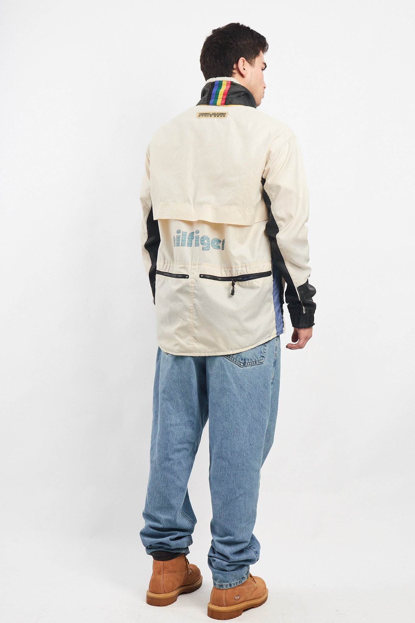 1990 Vintage Tommy Cycle Gear Rainbow Line Jacket (L)