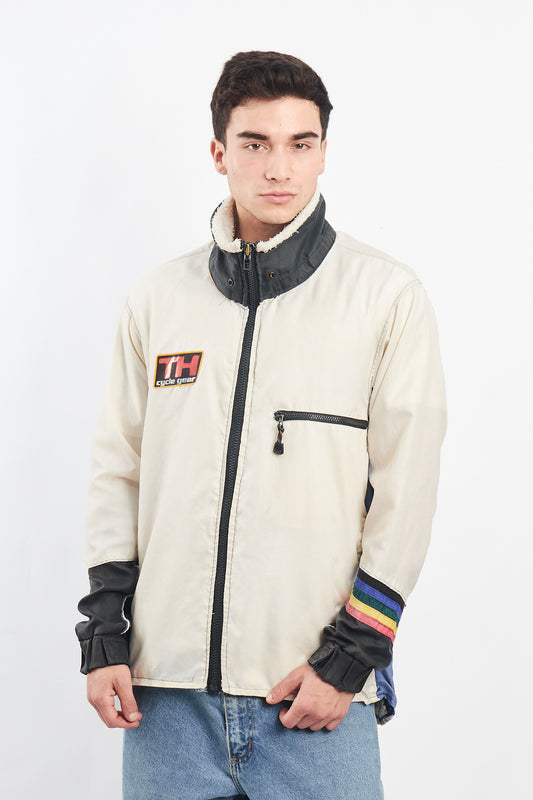1990 Vintage Tommy Cycle Gear Rainbow Line Jacket (L)