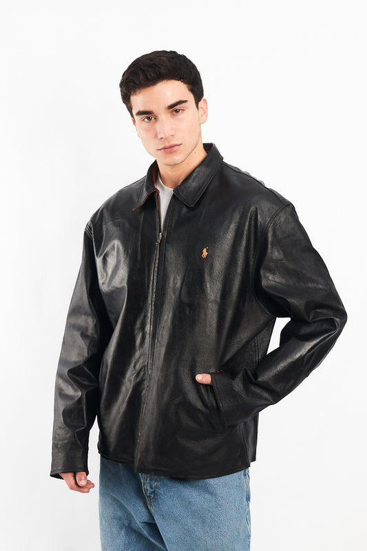 199O Polo Ralph Lauren Leather Harrington Jacket (L/XL)