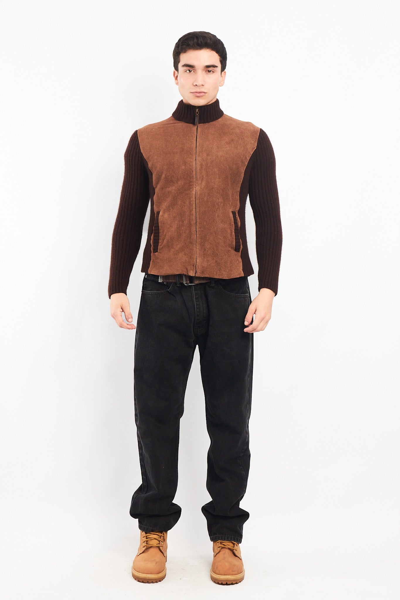 2000 Lauren RL Leather/Angora Rabbit ,Merino and Cashmere Wool Jacket (S/M)
