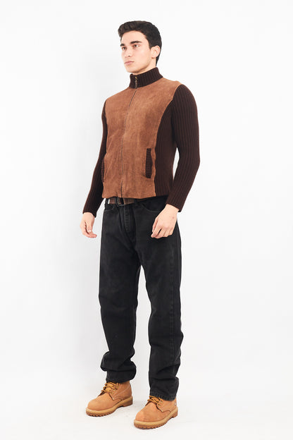 2000 Lauren RL Leather/Angora Rabbit ,Merino and Cashmere Wool Jacket (S/M)