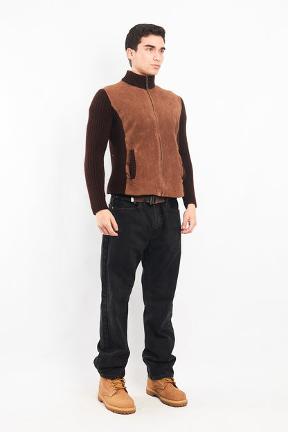 2000 Lauren RL Leather/Angora Rabbit ,Merino and Cashmere Wool Jacket (S/M)