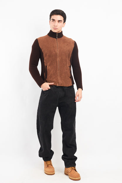 2000 Lauren RL Leather/Angora Rabbit ,Merino and Cashmere Wool Jacket (S/M)