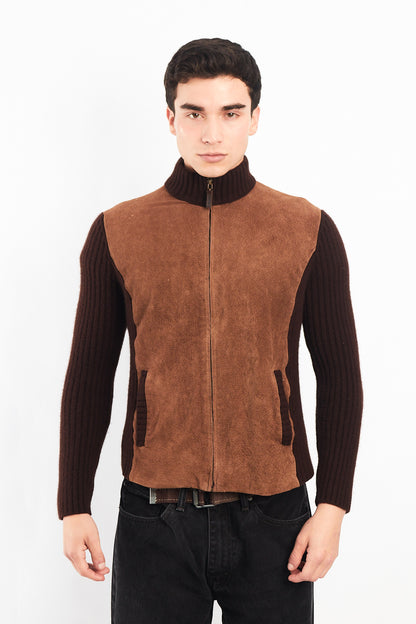 2000 Lauren RL Leather/Angora Rabbit ,Merino and Cashmere Wool Jacket (S/M)