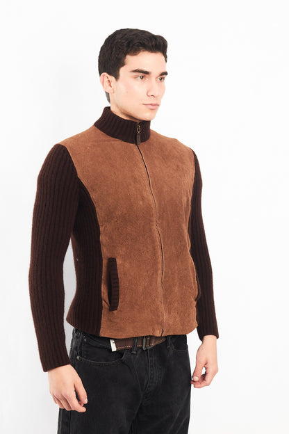 2000 Lauren RL Leather/Angora Rabbit ,Merino and Cashmere Wool Jacket (S/M)