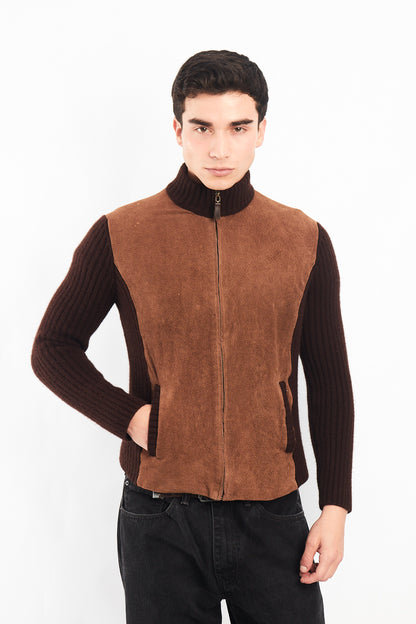 2000 Lauren RL Leather/Angora Rabbit ,Merino and Cashmere Wool Jacket (S/M)