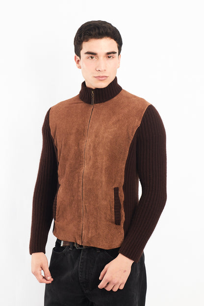 2000 Lauren RL Leather/Angora Rabbit ,Merino and Cashmere Wool Jacket (S/M)