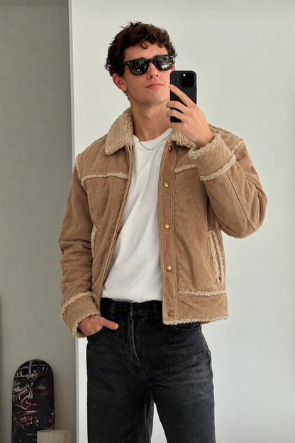 2000 Vintage Suede Sherpa Jacket (M/L)