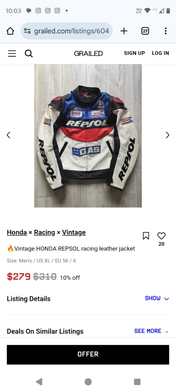 2000 Duhan x Repsol Armored Moto Jacket (S/M)