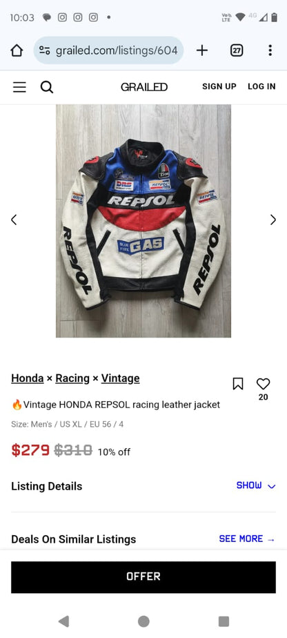 2000 Duhan x Repsol Armored Moto Jacket (S/M)