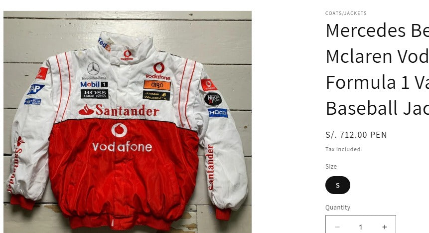 2007 F1 Mercedes x Mclaren Vodafone Racing Jacket (M/L)