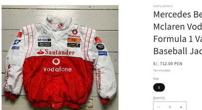 2007 F1 Mercedes x Mclaren Vodafone Racing Jacket (M/L)
